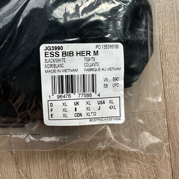 NWT adidas Essentials 3 Stripes Legacy Bib Shorts - Black - Size XL - Picture 2 of 5